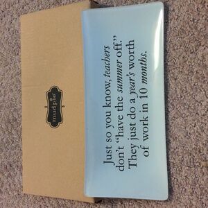 Funny Teacher Glass Trinket Tray NIB